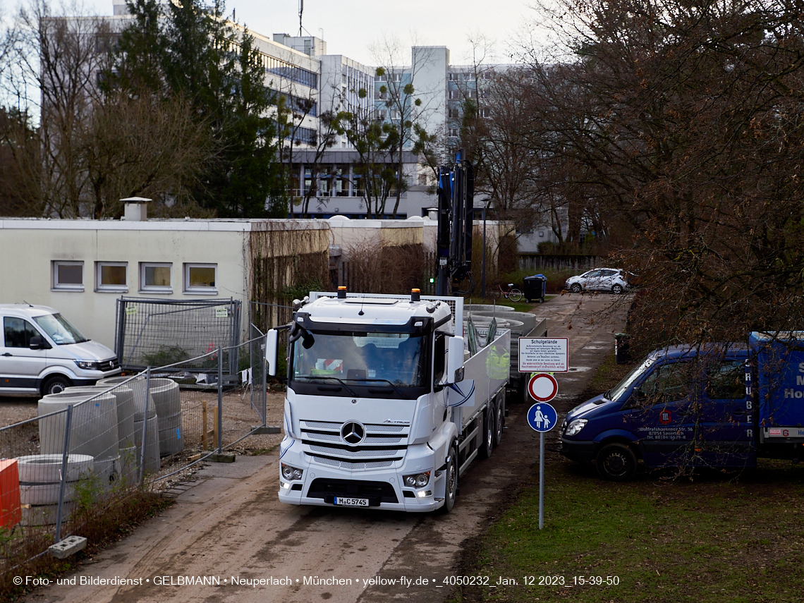 12.01.2023 - Baustelle an der Quiddestraße Haus für Kinder in Neuperlach